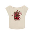 Cherry Leopard Wide Neck Baby T-shirt