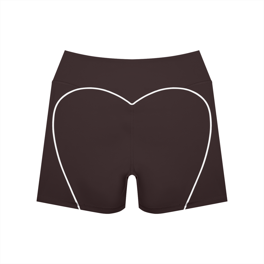 Coffee Piping High Waisted Shorts