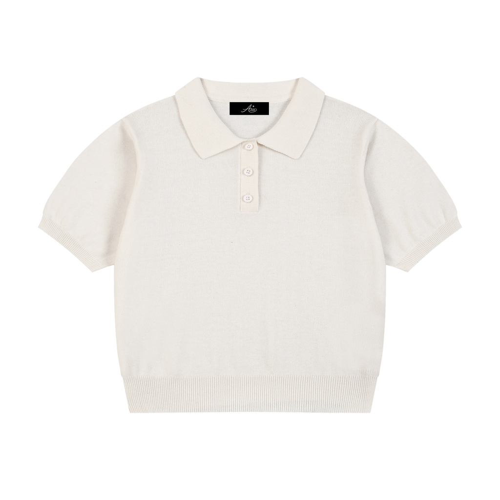 Pure Cotton Knit Polo Shirt