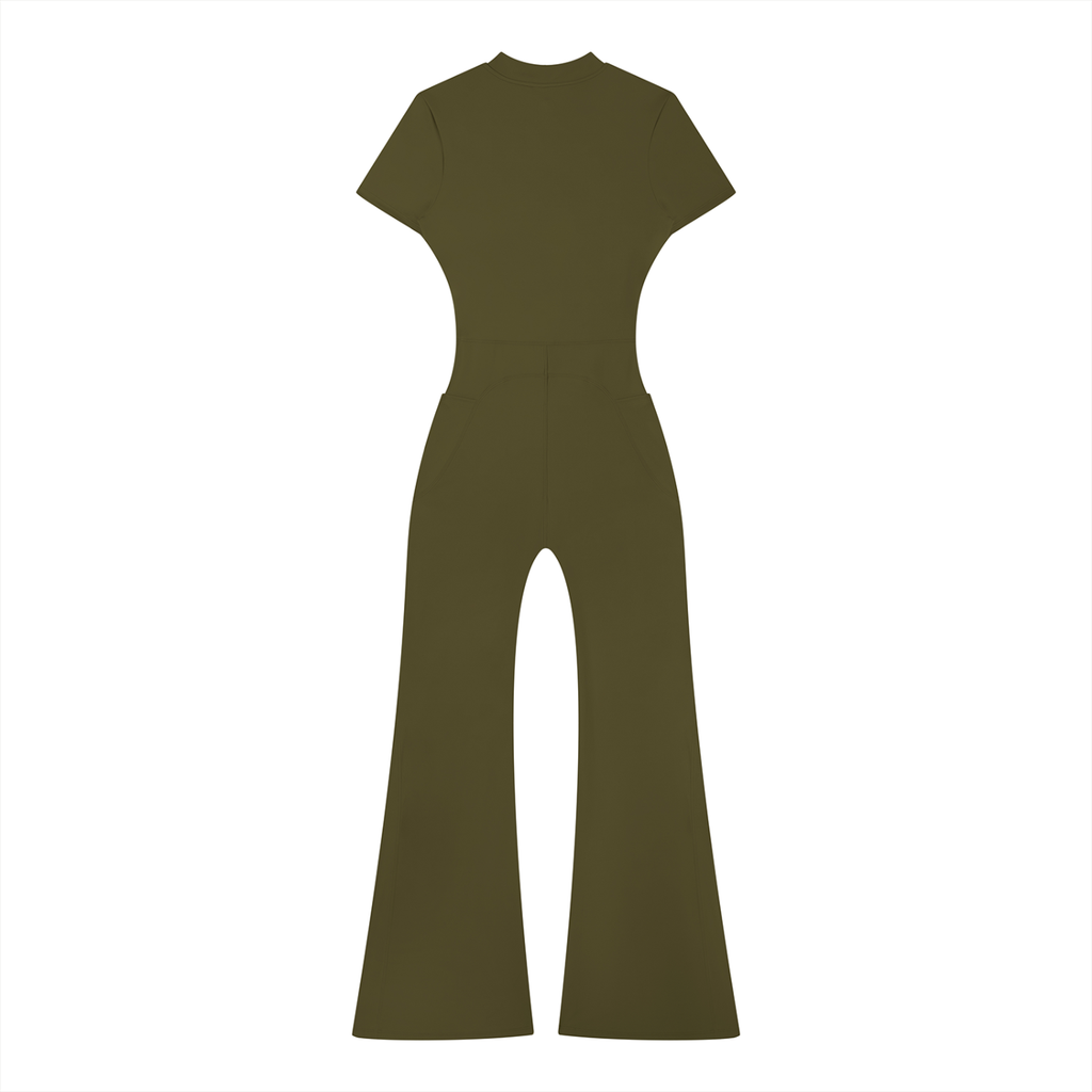 Flared Leg Zip Jumpsuit