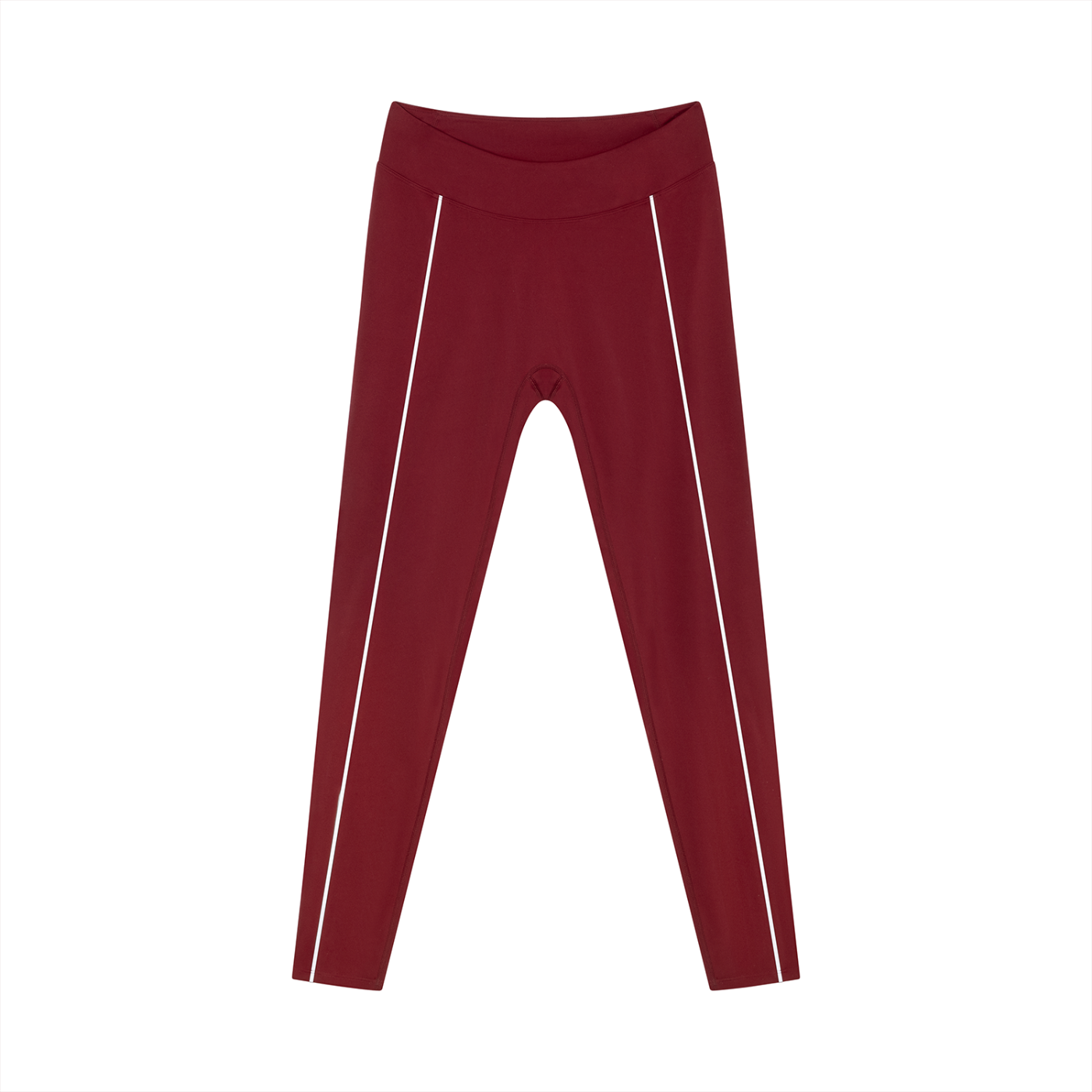 Red Wine High-Waist Tapered Leggings